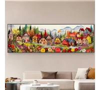 LIMAIDUO Pintura decorativa para sala de estar de la ciudad, póster artístico de estilo crema e impresiones, pintura en lienzo, decoración de pared para el hogar, imagen de 40 x 120 cm sin marco