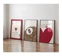 LIMAIDUO Póster de guepardo con estampado de leopardo rojo, ¡Qué suerte tenemos!, Bola 8, decoración del hogar y dormitorio (80 x 120 cm, sin marco)