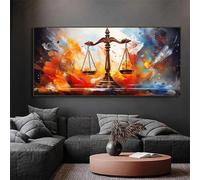 LIMAIDUO Póster de la balanza de la justicia, símbolo de la justicia, pintura en lienzo, póster impreso, grafiti, arte de pared, imagen, decoración de oficina y hogar, marco de 50 x 100 cm