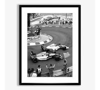 LIMAIDUO Póster impreso en lienzo de arte de pared vintage de Grand Prix en blanco y negro adecuado para la decoración del hogar, sala de estar, habitación, 30 x 45 cm, sin marco