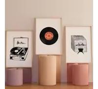LIMAIDUO Pósteres e impresiones de fonógrafos para amantes de la música, discos de vinilo modernos, lienzo impreso, arte de pared para decoración de sala de estar (60 x 80 cm x 3 cm/marco interior)