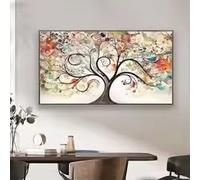 LIMAIDUO Pósteres e impresiones en lienzo de un árbol de amor de fantasía colorido y abstracto, imágenes artísticas de pared para decoración de sala de estar y dormitorio (55 x 110 cm/sin marco)