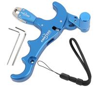 limaity Disparador para Arco Compuesto Disparador de 4 Dedos para Tiro con Arco Ayuda para el Pulgar Sensibilidad Ajustable Disparador para Arco Compuesto para Tiro con Arco (BLU)