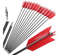 limaity Tiro con Arco Flechas de Carbono 400 Spine Flechas de Gripe con 4 Plumas Naturales Reales para Arcos Compuestos y Recurvos (6)