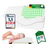 Limarmo Almohada Cervical Ortopédica Gel Viscoelástico - Cojín Ergonómico de Espuma de Memoria para Cuello - Funda Lavable e Hipoalergénica - Blanco (710 x 420 x 150 mm)