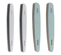 Limas de uñas de 4 piezas de bloques de pulido de uñas profesionales de doble cara 100/180 grano 220/280 para esmalte de uñas de gel natural acrílico adecuado para salón de uñas en casa