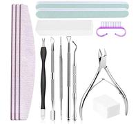 Limas de Uñas Profesionales Sets,Lima de uñas y bloque pulidor de uñas,Empujador de Cuticulas Pulidor de Uñas,Kit para Limpiar Uñas y Quitar Cutículas,para Salón y Uso Doméstico
