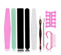Limas de Uñas Profesionales Sets,uego de 9 PCS Limas de Uñas 100/180 Removedor, Herramientas de Manicura y Alicate para Quitar Cutículas