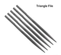Limas Redondas Neumáticas 5x140mm para Metal Vidrio(Triangle File) | para acero , 5 unidades, 5x140mm, para ideal desbarbado, uso para profesional hobby