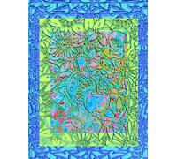 Lime Azure Escapes, Majestic Blue, 200 Unlined, Star Detailed Page, 8x11, Hardcover Journal, Art Pad, Sketchbook, Drawing Book: Made With Hand-Drawn ... By: Artist Mary Elisabeth Linder @ MaryEMade