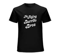 Limeiren As Worn by gram Parsons Flying Burrito Bros Logo The Byrds 60'S Pop Unisex 100% Cotton Short-Sleeve T-Shirts Black XL