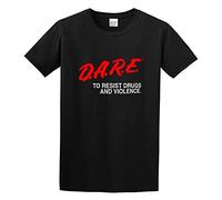 Limeiren D.A.R.E. TO Resist Drugs and Violence. Unisex 100% Cotton Short-Sleeve T-Shirts Black XL