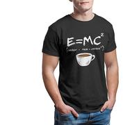 Limeiren Energy=Milk+Coffee2 Physicist Formula E = Mc2 Unisex 100% Cotton Short-Sleeve T-Shirts Black M