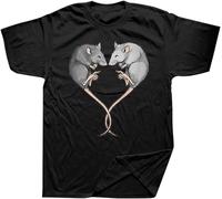 Limeiren Funny Rat Lover Heart Graphic Streetwear Birthday Gifts Summer Unisex 100% Cotton Short-Sleeve T-Shirts Black M