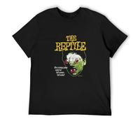 Limeiren Hammer Horror The Reptile Face Unisex 100% Cotton Short-Sleeve T-Shirts Black S