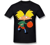 Limeiren Hey Arnold Gerald Basketball Happy Birthday Unisex 100% Cotton Short-Sleeve T-Shirts Black XXL