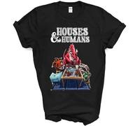 Limeiren Houses and Humans Games Shirt Funny Gift Unisex 100% Cotton Short-Sleeve T-Shirts Black XXL