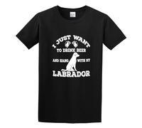 Limeiren I Just Want To Drink Beer and Hang with My Labrador Unisex 100% Cotton Short-Sleeve T-Shirts Black XL