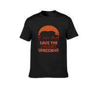 Limeiren Save The Chubby Unicorns Unisex 100% Cotton Short-Sleeve T-Shirts Black S