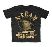 Limeiren The A-Team Murdock Premium Fun TV Series Film Mr. T. Hannibal Murdock Face Unisex 100% Cotton Short-Sleeve T-Shirts Black XL