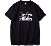 Limeiren The Grillfather Funny Dad Grandpa Gift Camiseta Grilling BBQ Meat Unisex 100% Cotton Short-Sleeve T-Shirts Black XXL