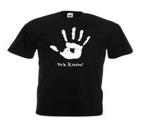 Limeiren We Know Handprint Unisex 100% Cotton Short-Sleeve T-Shirts Black L