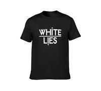 Limeiren White Lies Silver Foil Unisex 100% Cotton Short-Sleeve T-Shirts Black S