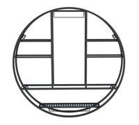 LIMENQIN Botellero Redondo para Montar en La Pared, Soporte Colgante para Botellas de Vino con Portavasos, Estante Metálico para Botellas Licor Flotantes(Black,80cm/31.5inch)