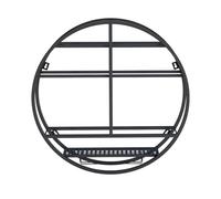 LIMENQIN Botellero Redondo para Montar en La Pared, Soporte Colgante para Botellas de Vino con Portavasos, Estante Metálico para Botellas Licor Flotantes(Black,60cm/23.6inch)