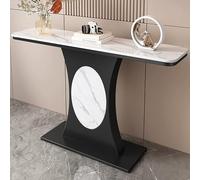 LIMENQIN Consola Entrada, Mesa Auxiliar Contemporánea, Mesa Sofá Decorativa, Tablero de Pizarra, Estructura de Metal, for Pasillo, Salon, Recibidor, Dormitorio(Black A,120cm/47.2in)