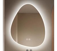 LIMENQIN Espejos de Baño Irregulares para sobre Lavabo, Espejo de Pared Regulable en 3 Colores, Espejo de Maquillaje Tocador Antivaho, Prueba de Explosiones(60x80cm/23.6x31.5in)