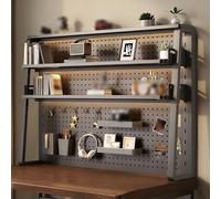 LIMENQIN Estanteria para Escritorio de Ordenador, Estantería Organizadora de 3 Niveles para Encimera, Estanterias para Libros Ajustable, Estructura Metálica(Black,100cm/39.3in)