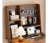 LIMENQIN Estantes Organizadores para Escritorio, Estantería para Libros, Estante de Escritorio para Residencia Universitaria, Oficina, Mesa de Juegos(Brown,115cm/45.2in)