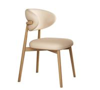 LIMENQIN Juego de Sillas Comedor, Cómoda Silla Cocina Tapizada, Sillas de Cocina Modernas, Respaldo Ergonómico Curvado, Silla Informal Sin Brazos(Natural B,Set of 8)