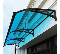 LIMENQIN Marquesina for Ventana Puerta, Toldos Exterior de Entrada, Cubierta de Policarbonato, Soporte de Aluminio, Protección contra Rayos UV, Lluvia y Nieve(Blue,80x320cm/31.5x125.9inch)