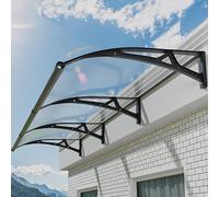 LIMENQIN Marquesina for Ventana Puerta, Toldos Exterior de Entrada, Cubierta de Policarbonato, Soporte de Aluminio, Protección contra Rayos UV, Lluvia y Nieve(Clear,100x200cm/39.3x78.7inch)