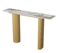 LIMENQIN Mesa Consola, Mesas Entrada Largas, Mesas Sofá for Decoración y Organización, Mesa Auxiliar Contemporánea, for Entrada, Vestíbulo(Gold B,150cm/59in)