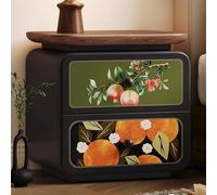 LIMENQIN Mesita de Noche Negra, Mesita Auxiliar for Dormitorio, 2 Cajones de Almacenamiento, Mesita Noche Moderna for Salón, No Requiere Instalación(Black B,45x40x46cm)