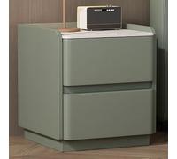 LIMENQIN Moderna Mesita de Noche, Mesitas Noche de Losa Roca, Dormitorio Mesa Auxiliar con Almacenamiento Abierto y Cajones, No Requiere Instalación(Green,25x40x50cm)