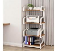 LIMENQIN Mueble para Equipos Audiovisuales, Estante de Audio de 4 Niveles, Estante Tocadiscos, Estante Impresora para Oficina Casa(White C,50x40x132cm)