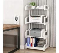 LIMENQIN Mueble para Equipos Audiovisuales, Estante de Audio de 4 Niveles, Estante Tocadiscos, Estante Impresora para Oficina Casa(White A,60x40x132cm)