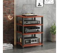 LIMENQIN Mueble para Equipos Audiovisuales, Estantería Estéreo Audio, Mueble Tocadiscos Abierto, Muebles Videojuegos de 1, 2, 3 O 4 Niveles, para Salón(Brown,4 Tier 60x48x88cm)