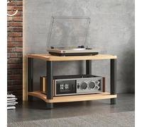 LIMENQIN Mueble para Equipos Audiovisuales, Estantería Estéreo Audio, Mueble Tocadiscos Abierto, Muebles Videojuegos de 1, 2, 3 O 4 Niveles, para Salón(Natural,2 Tier 60x48x48cm)