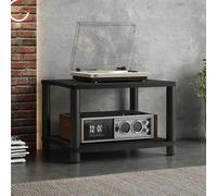 LIMENQIN Mueble para Equipos Audiovisuales, Estantería Estéreo Audio, Mueble Tocadiscos Abierto, Muebles Videojuegos de 1, 2, 3 O 4 Niveles, para Salón(Black,2 Tier 60x48x48cm)