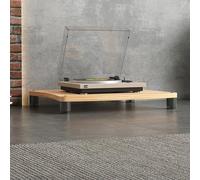 LIMENQIN Mueble para Equipos Audiovisuales, Estantería Estéreo Audio, Mueble Tocadiscos Abierto, Muebles Videojuegos de 1, 2, 3 O 4 Niveles, para Salón(Natural,1 Tier 60x48x10cm)