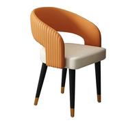 LIMENQIN Silla de Comedor Tapizada, Sillas de Cocina Modernas, Silla Recepción Ergonómicas, Patas de Metal, para Sala de Estar, Baño, Dormitorio(Orange,1 PCS)