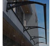 LIMENQIN Toldos de Puerta Entrada con Drenaje, Toldo Exterior Ventana, Cubierta de Policarbonato, Marquesina for Terraza, Soporte de Aluminio(60x180cm/23.6x70.8inch)