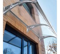 LIMENQIN Toldos de Puertas Exteriores, Toldos Entrada Ventanas, Soporte de Aluminio, Cubiertas de Policarbonato, for Protección contra Sol, Rayos UV, Lluvia Nieve(Clear,65x150cm/25.5x59inch)