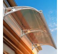 LIMENQIN Toldos de Puertas Exteriores, Toldos Entrada Ventanas, Soporte de Aluminio, Cubiertas de Policarbonato, for Protección contra Sol, Rayos UV, Lluvia Nieve(Brown,65x240cm/25.5x94.4inch)