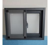 LIMENQIN Ventana Corrediza con Mosquitero, Ventana de Aleación de Aluminio for Cobertizo, Ventanas Horizontales de Repuesto for Sótanos, Baños(Gray,H100xW80cm/H39.3xW31.5in)